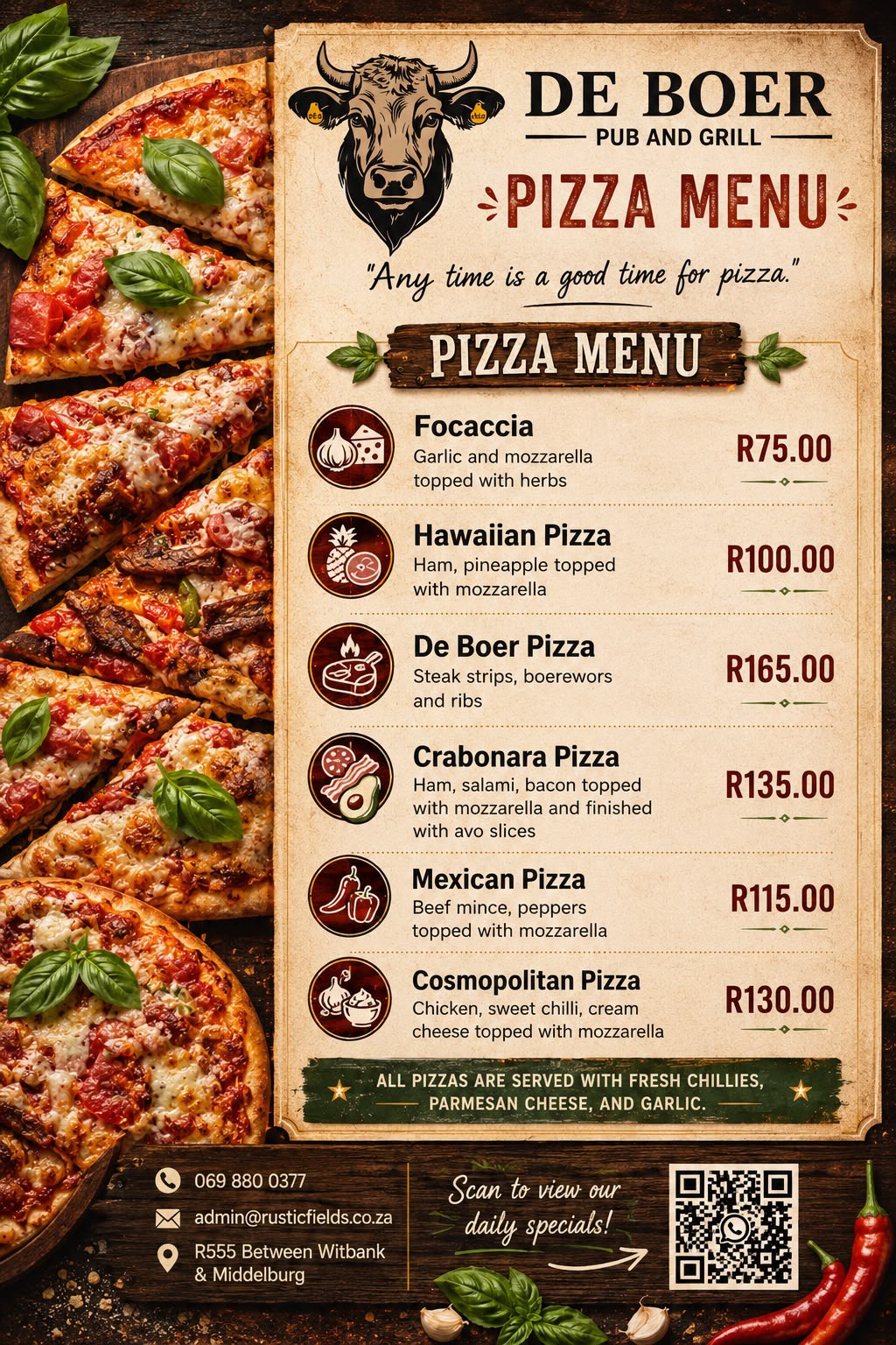 Pizza Menu