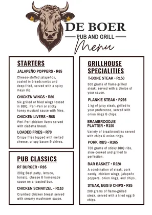 Menu page one